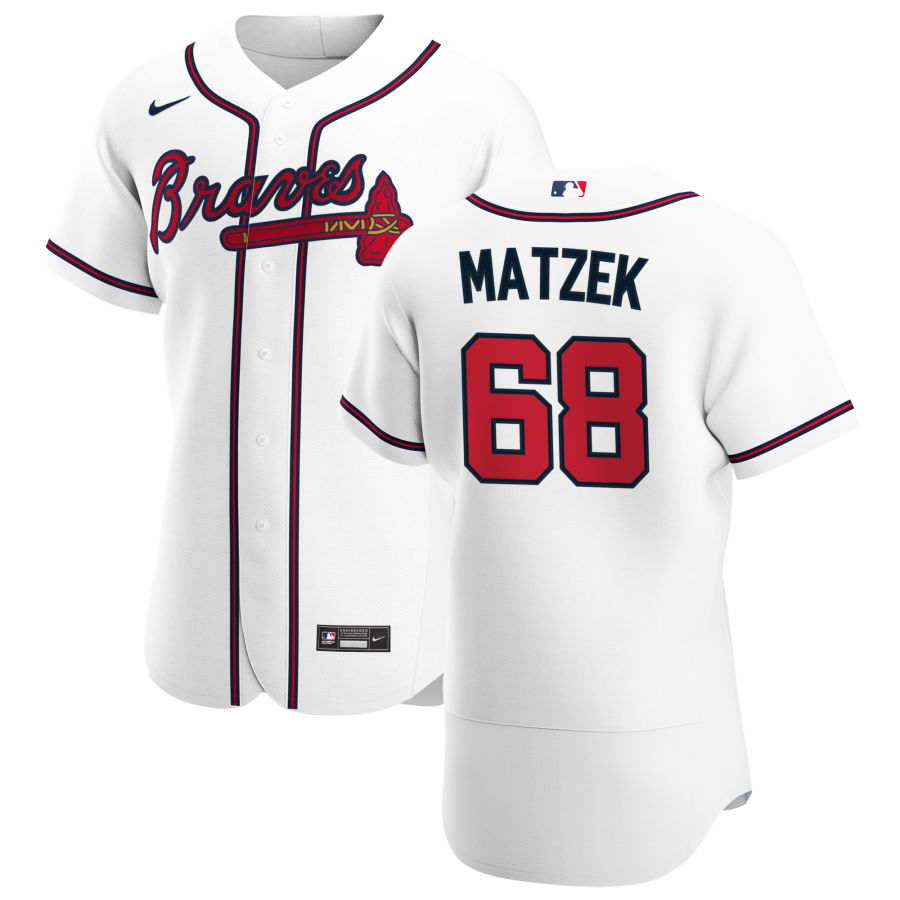 Atlanta Braves #68 Tyler Matzek Men Nike White Home 2020 Authentic Player MLB Jersey->atlanta braves->MLB Jersey